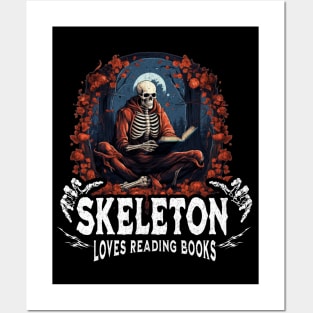 Skeleton Reading A Book Lover Tarot Card The Reader Mystic Funny Skeleton Posters and Art